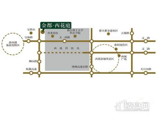 金都·西花庭交通图