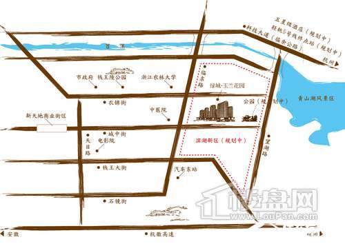 绿城·临安玉兰花园交通图